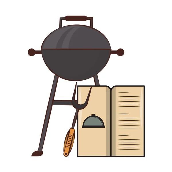 Savoureux barbecue grillé nourriture dessin animé — Image vectorielle