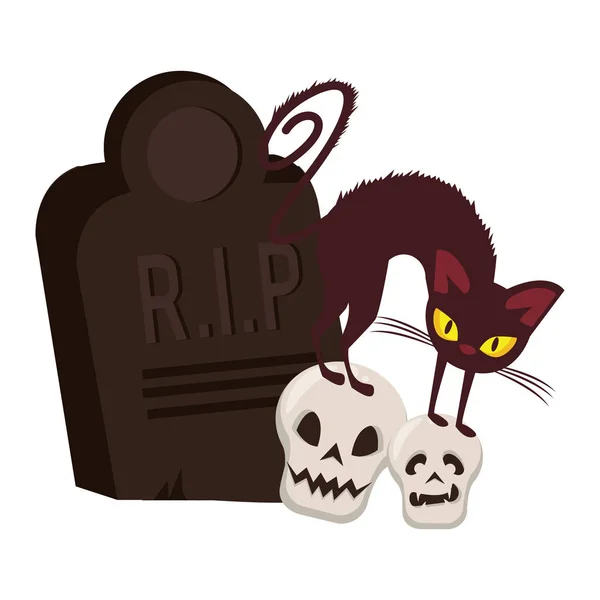 Halloween ottobre spaventoso cartone animato celebrazione — Vettoriale Stock