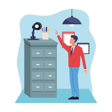 iş profesyonel yönetici çalışma karikatür