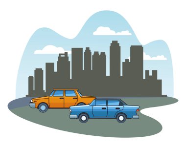 Vintage ve klasik modern araba araçlar ile