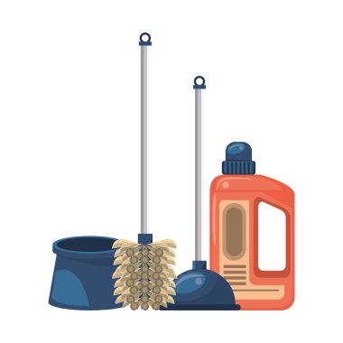 Temizlik ekipmanları ve ürünleri seti