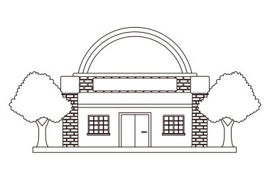 Kentsel bina ve şehir mimarisi siyah beyaz