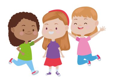 Sevimli mutlu çocuklar eğleniyor