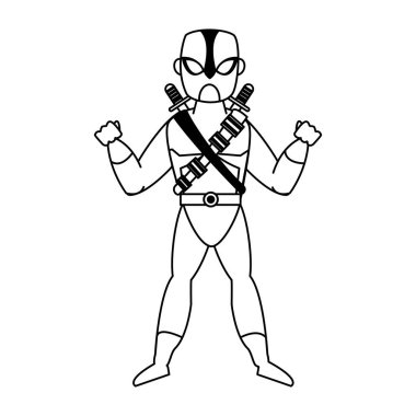 siyah beyaz süper kahraman komik retro çizgi film