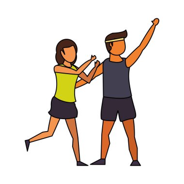 fitness spor egzersiz yaşam tarzı karikatür