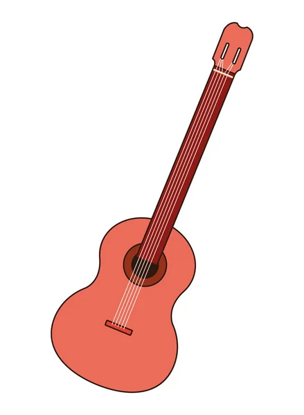 Guitarra acústica instrumento de música cartoon — Vetor de Stock