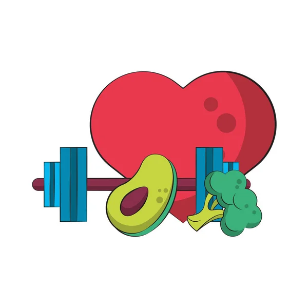 Deporte de fitness heatlhy estilo de vida de dibujos animados — Vector de stock