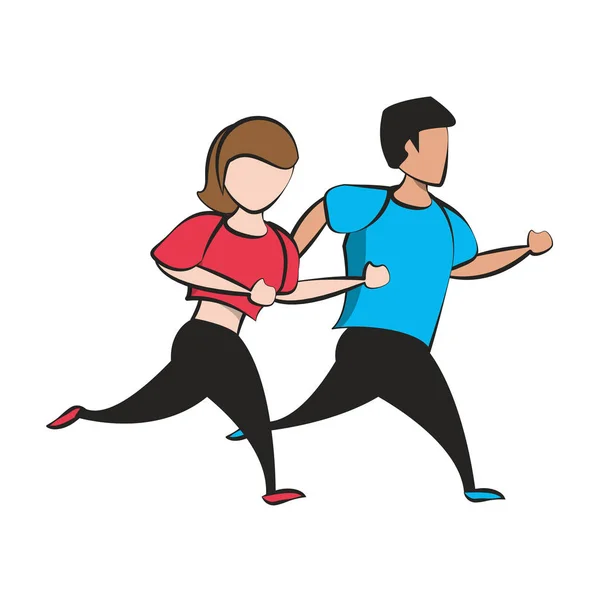 Fitness Sport heatlhy Lifestyle cartoon — Stockvector