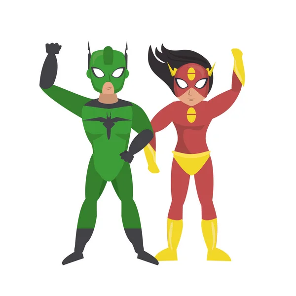 Super héroes cómic retro dibujos animados — Vector de stock