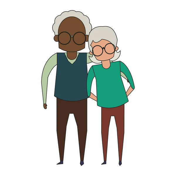 grandparents senior old people cartoon faceless