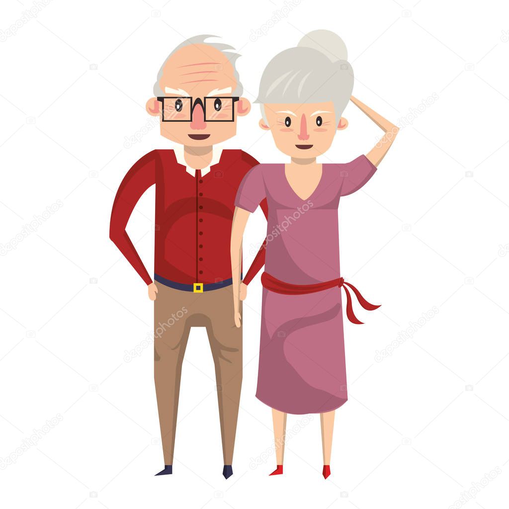 grandparents senior old people cartoon