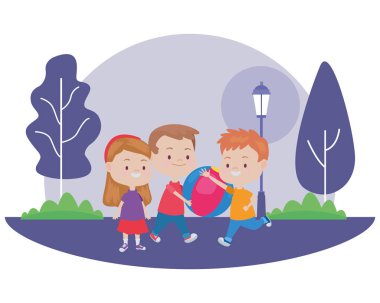 Sevimli mutlu çocuklar eğleniyor