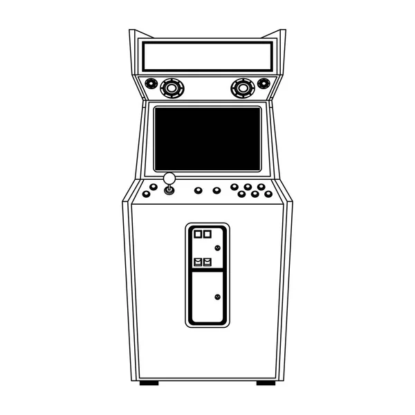 Retro arcade videogame klasszikus konzol fekete-fehér — Stock Vector
