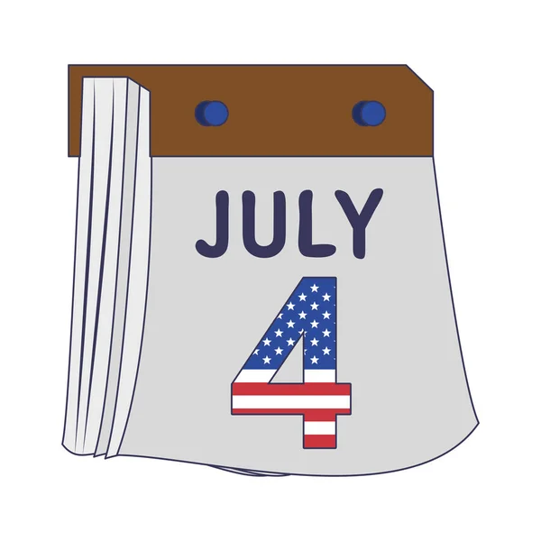 미국 독립 4일 7월 만화 — 스톡 벡터