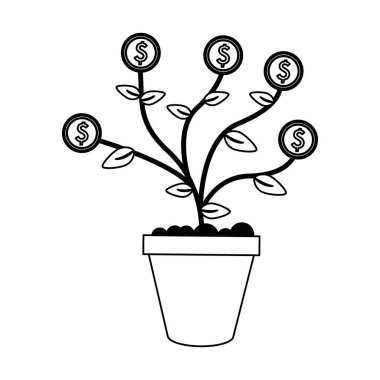 siyah beyaz para finans bankacılık karikatür tasarrufu