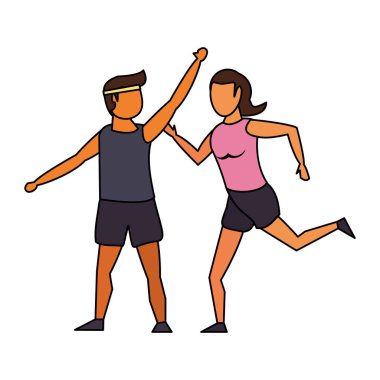 fitness spor egzersiz yaşam tarzı karikatür