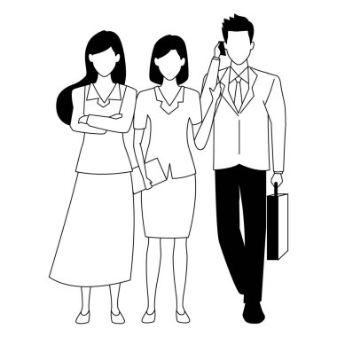 Siyah beyaz araçları ile Yönetici iş çalışanları