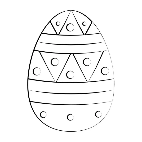 Pascua feliz tradición celebración dibujo de dibujos animados en blanco y negro — Vector de stock