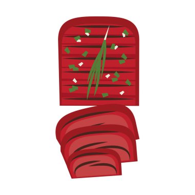 Barbekü gıda biftek ızgara karikatür