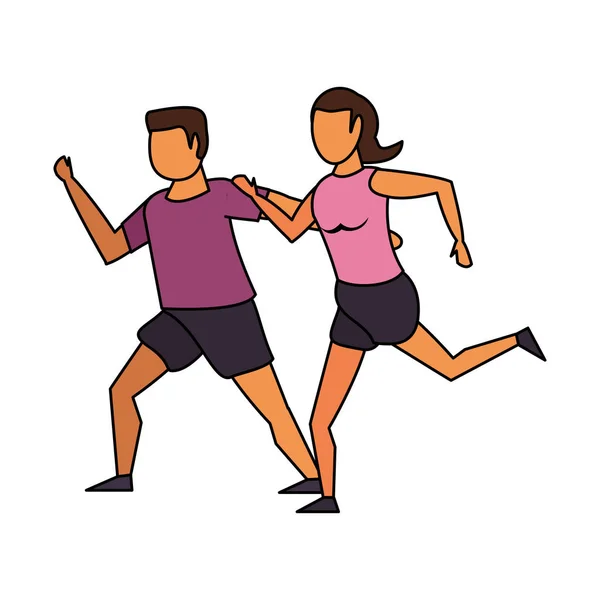 Fitness sport exercice mode de vie dessin animé — Image vectorielle