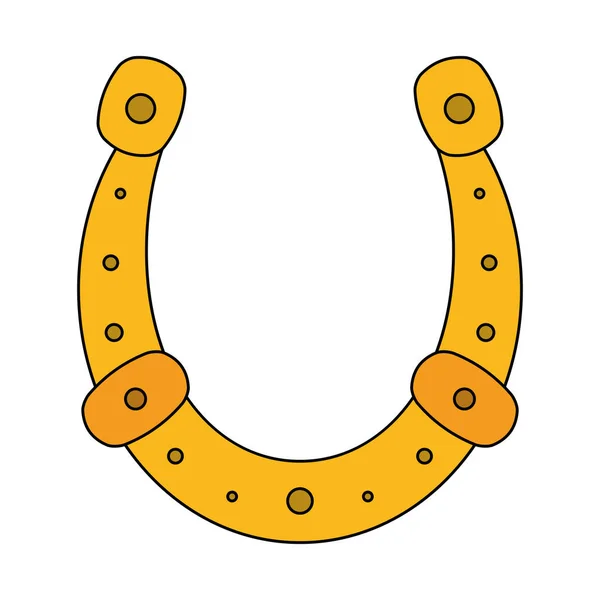 Ferro di cavallo in acciaio fortunato oggetto cartone animato — Vettoriale Stock