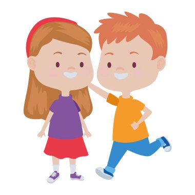 Sevimli mutlu çocuklar eğlenceli karikatürler sahip