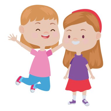 Sevimli mutlu çocuklar eğlenceli karikatürler sahip