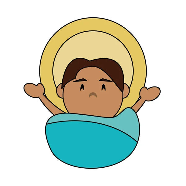 Feliz Navidad Natividad caricatura cristiana — Vector de stock