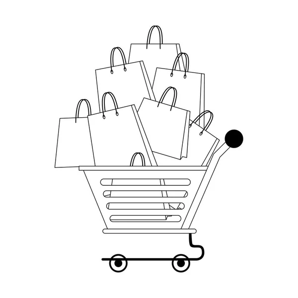 shopping retail sale store cartoon in black and white