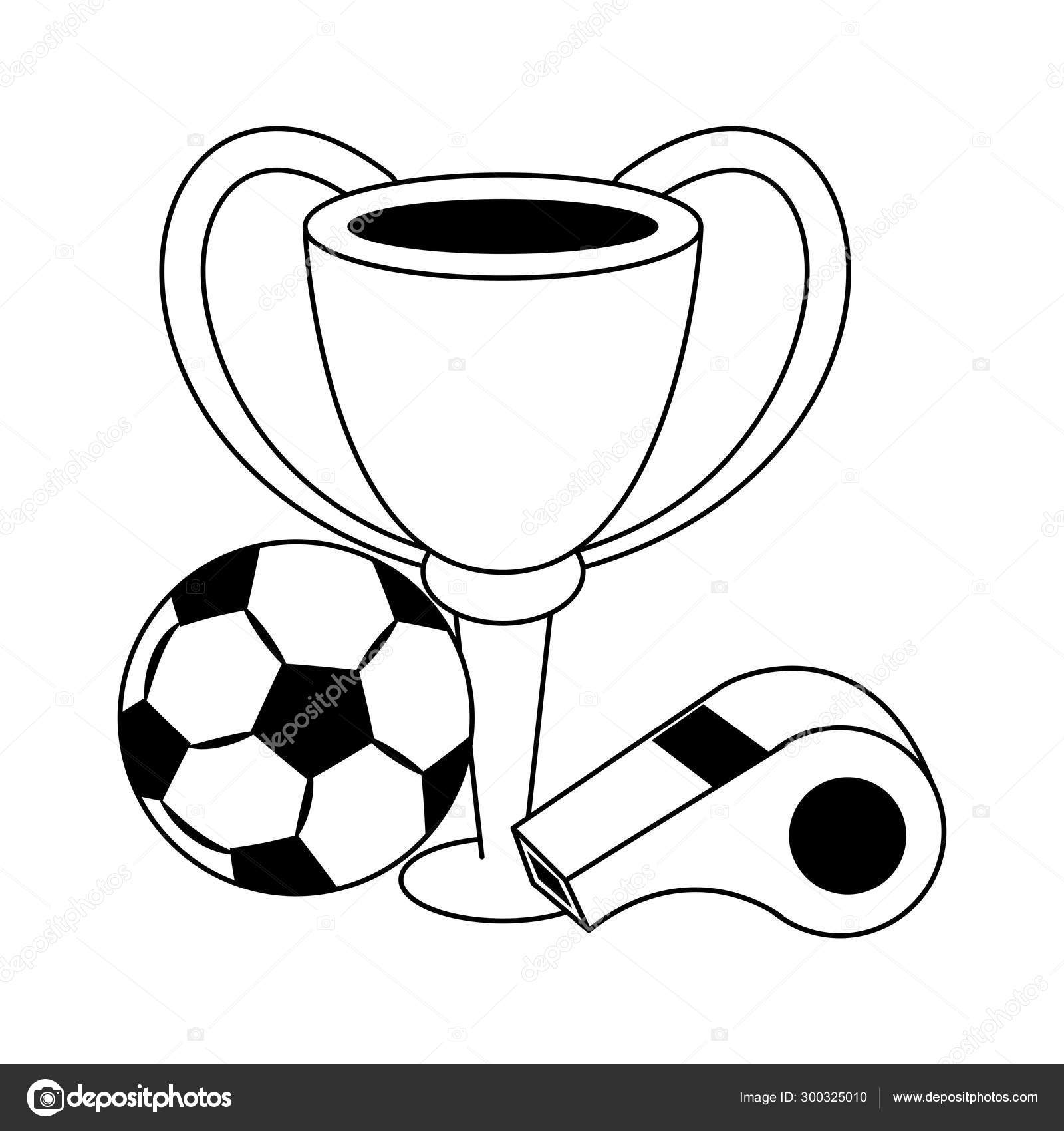 Futebol futebol esporte jogo desenhos animados em preto e branco imagem  vetorial de jemastock© 300394192