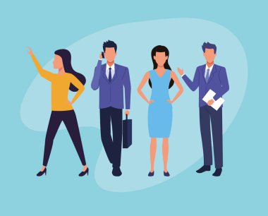 Yönetici iş işçileri karakterleri avatarları