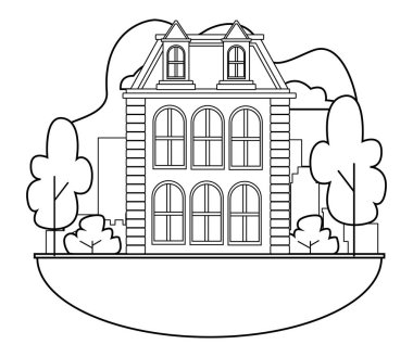 Kentsel bina ve şehir mimarisi siyah beyaz