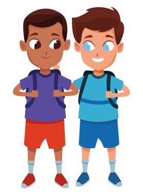 çocukluk sevimli okul öğrencileri karikatür