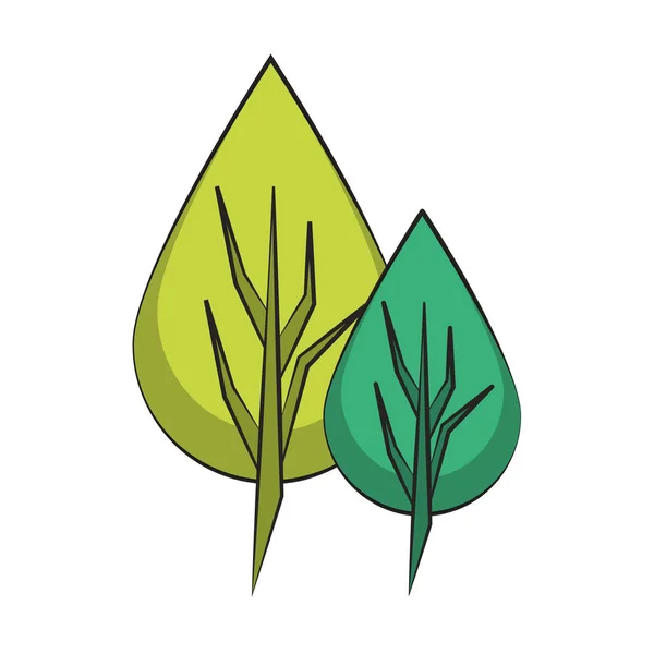 Feuille nature botanique plante dessin animé — Image vectorielle