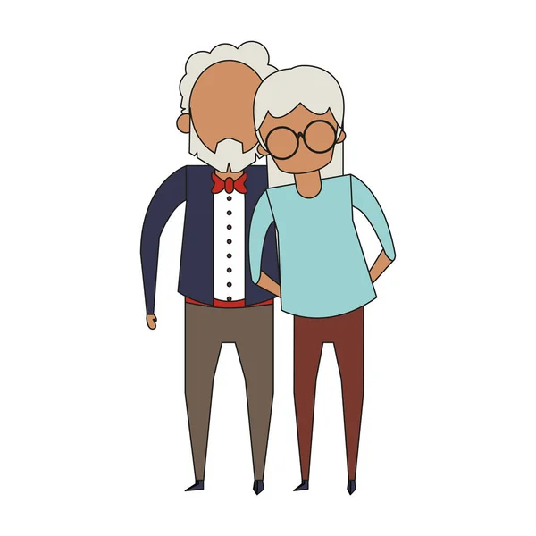 grandparents senior old people cartoon faceless