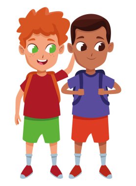 çocukluk sevimli okul öğrencileri karikatür