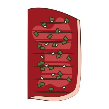 Barbekü gıda biftek ızgara karikatür