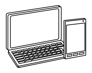 Siyah beyaz ofis öğeleri ve iş sembolleri