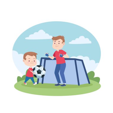 Çocuklu aile tek baba karikatür