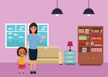 Çocuklu bekar anne karikatür