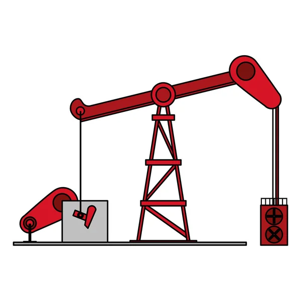 Refinaria de petróleo gás fábrica desenhos animados — Vetor de Stock