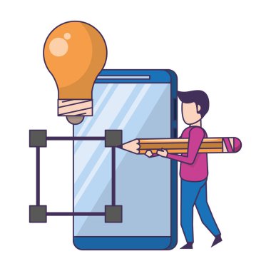 teknoloji web dijital donanım karikatür