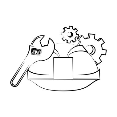 mühendislik inşaat fabrikası sanayi karikatür siyah beyaz çizim