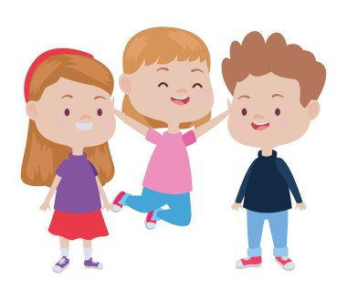 Sevimli mutlu çocuklar eğleniyor