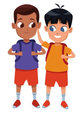 çocukluk sevimli okul öğrencileri karikatür