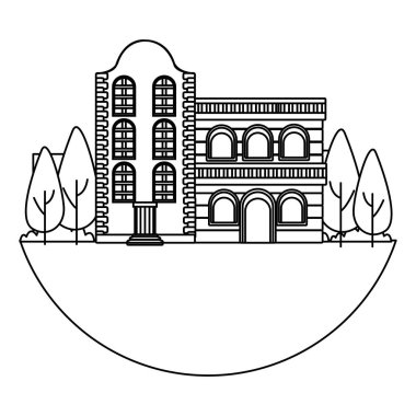 Kentsel bina ve şehir mimarisi siyah beyaz