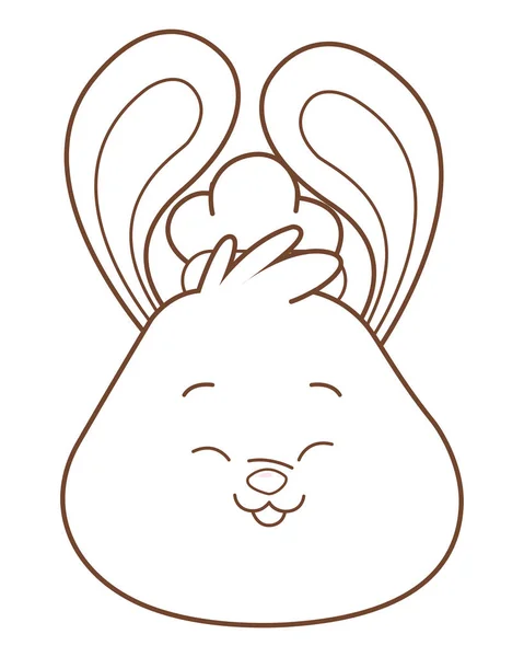 Мудрый осенний кролик изображен в черно-белом мультфильме — стоковый вектор