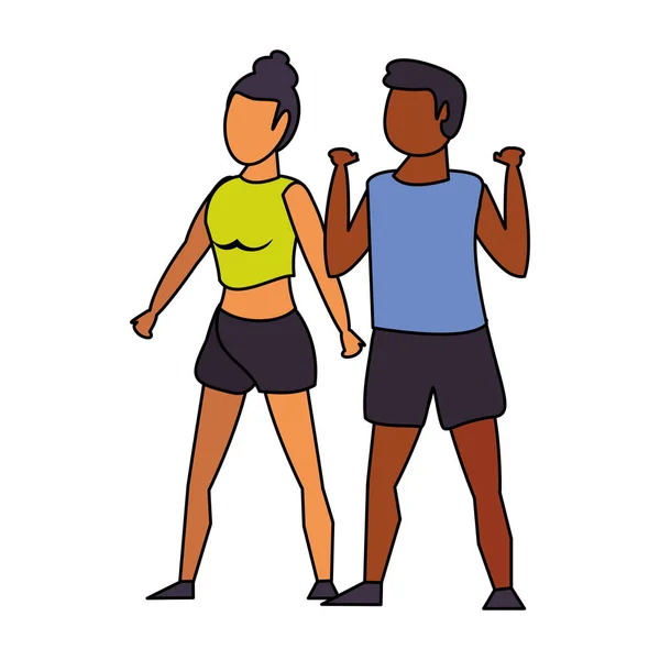 Fitness Sport Bewegung Lifestyle Cartoon — Stockvektor