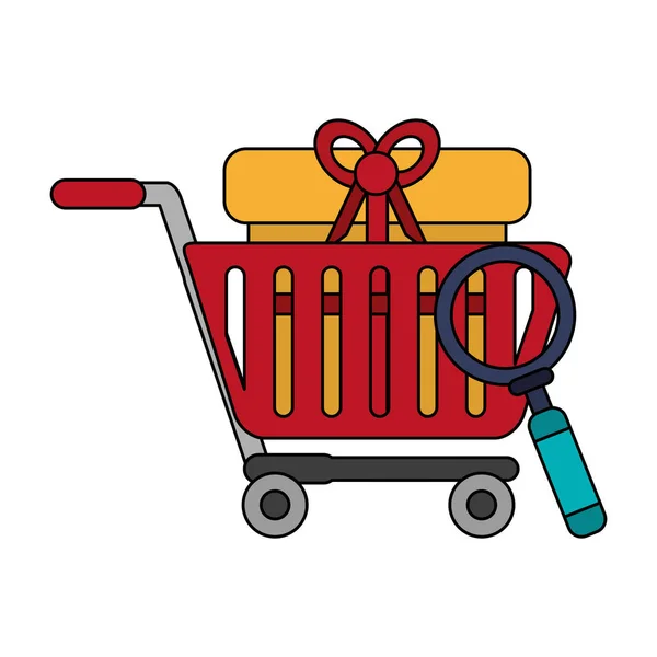 Online shopping ecommerce sale cartoon — Stock Vector