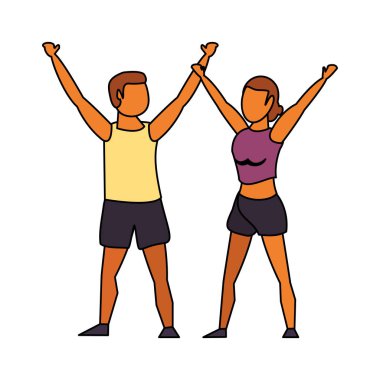 fitness spor egzersiz yaşam tarzı karikatür